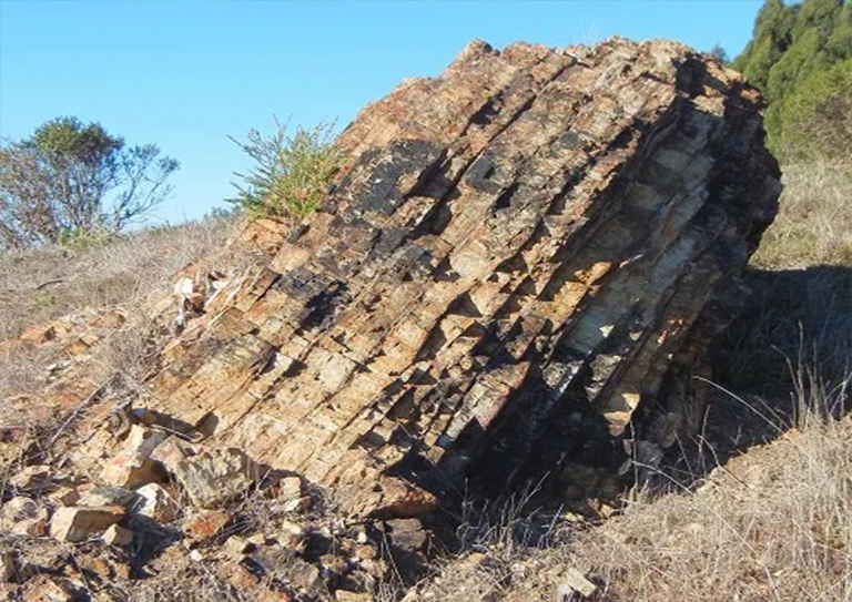 层状的白垩露露在一个晴天.jpg 层状的白垩露露在一个晴天