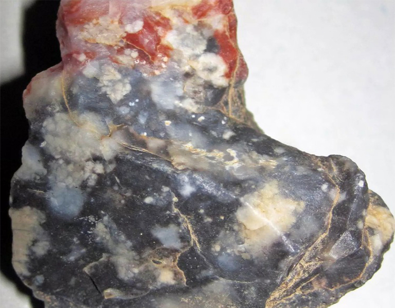 多彩多姿的红白垩片断在白色背景.jpg 多彩多姿的红白垩片断在白色背景